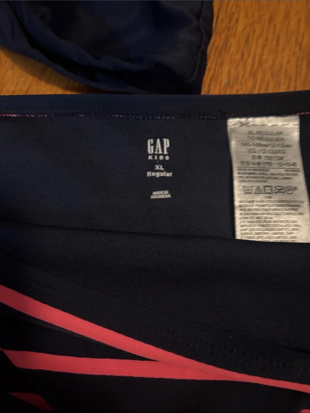 GAP Navy and Pink Girls Two-Piece Swim Set with GRL PWR Graphic
